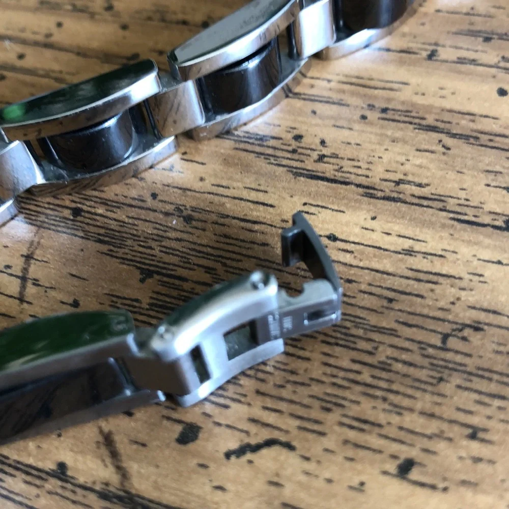 Stainless Steel and Black Bracelet - Picture 5 of 8